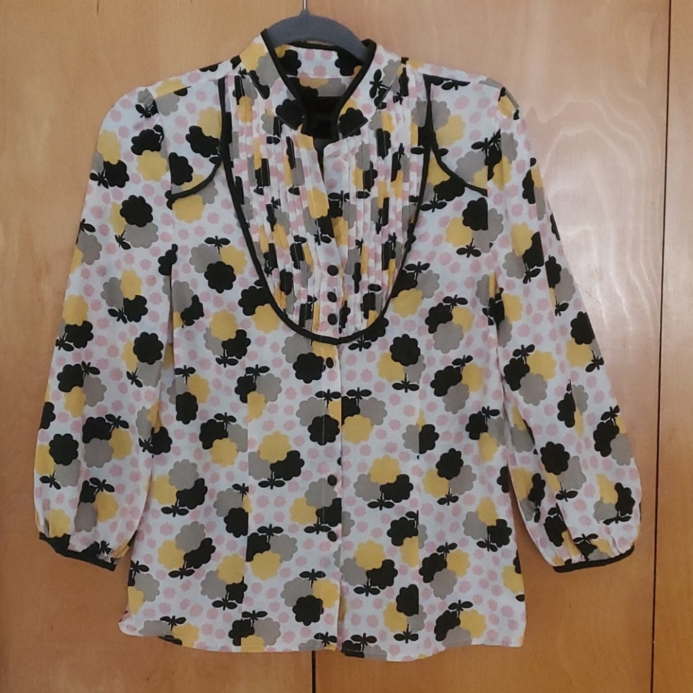 Sanctuary Clothing Silk & Cotton Blouse Sz Med EUC